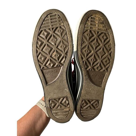 Converse Chuck Taylor Black Canvas Low Top All Star Sneakers Men’s 9 Red Laces - Picture 7 of 9